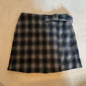 Madewell Wool-Blend Wrap Plaid Skirt